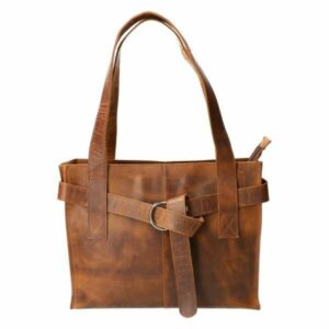 Leather Design Hand/Schoudertas Revival Bruin