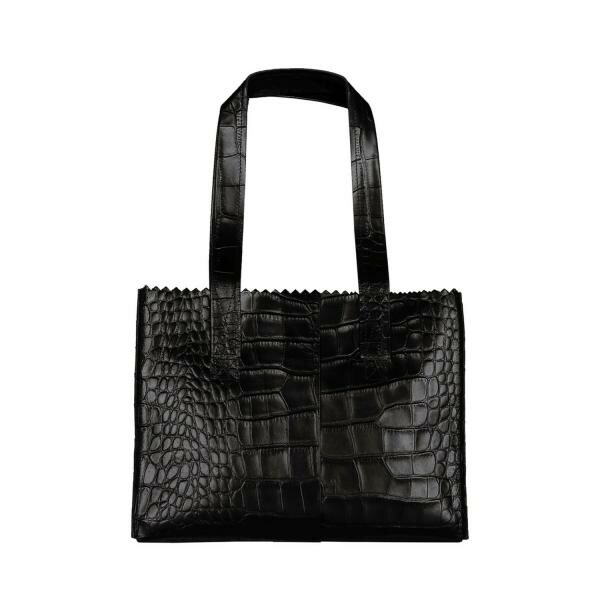 Handtas Myomy MY PAPER BAG Handbag croco Black Taskalederwaren