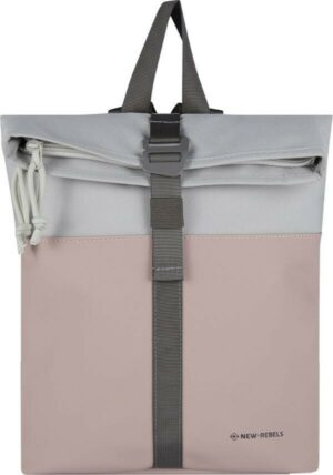 New Rebels Rugzak Backham Los Angeles Rolltop Mini 7L Oud Roze - Beige