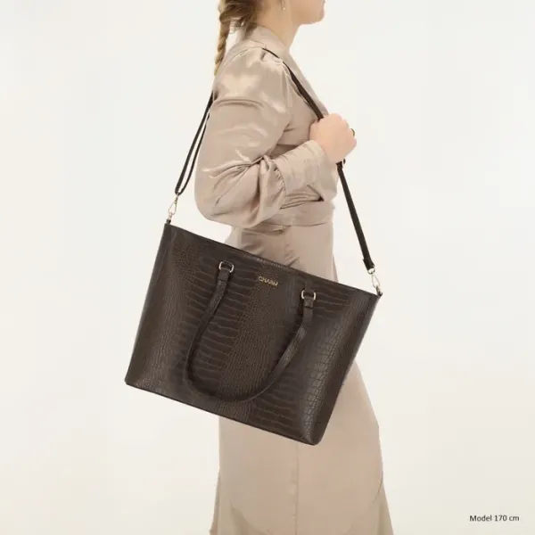 Charm Londen Shopper Midwood 15.4'' Donkerbruin - Afbeelding 6