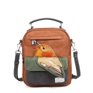 Hi-di-Hi Schoudertas Traveller Cognac/Green