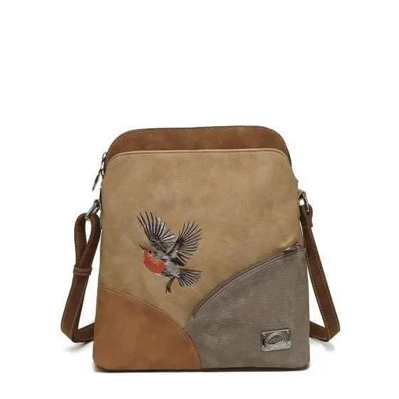 Hi-Di-Hi Schoudertas Whistle Peach/Cognac/Orange/Beige