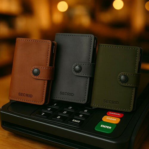 je ziet drie pasjeshouders die bij de kassa staan te wachten om te betalen