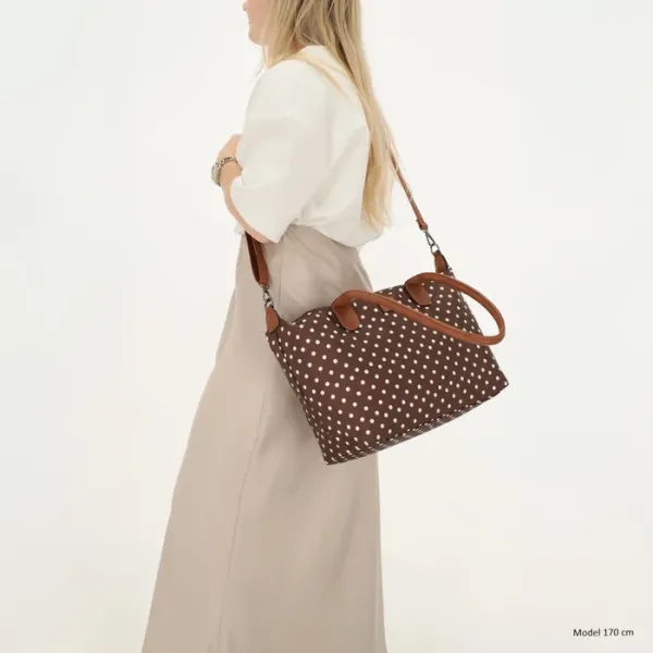 Charm Londen Shopper/Schoudertas Buckingham Wit-Donkerbruin - Afbeelding 4