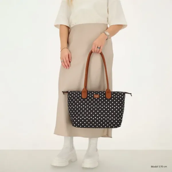 Charm Londen Shopper/Schoudertas Buckingham Wit-Zwart - Afbeelding 3