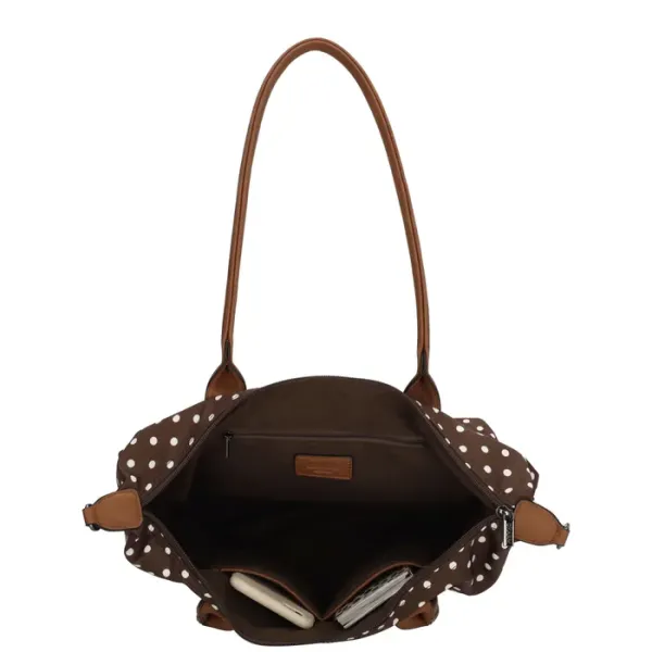 Charm Londen Shopper/Schoudertas Buckingham Wit-Donkerbruin - Afbeelding 6