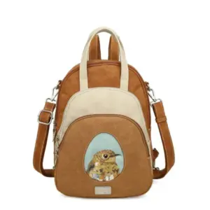 Hi-Di-Hi Rug/Schouder/Handtas Cognac-Beige