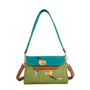 Hi-Di-Hi Clutch/Schoudertas Twiggle Green/Petrol