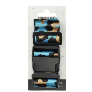 Enrico Benetti Kofferriem Luipaard Turquoise