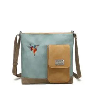 Hi-Di-Hi Schoudertas Quack Blauw-Perzik