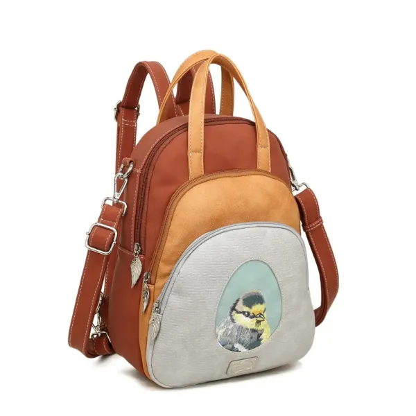 Hi-Di-Hi Rug/Schouder/Handtas Eggy Grijs-Oranje-Rood - Afbeelding 4