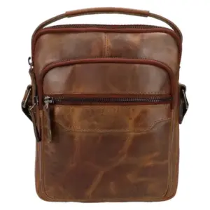 Leather Design Schoudertas Hunter Bruin