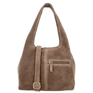 Charm Londen Hand/Schoudertas suéde Sevilla Donkertaupe