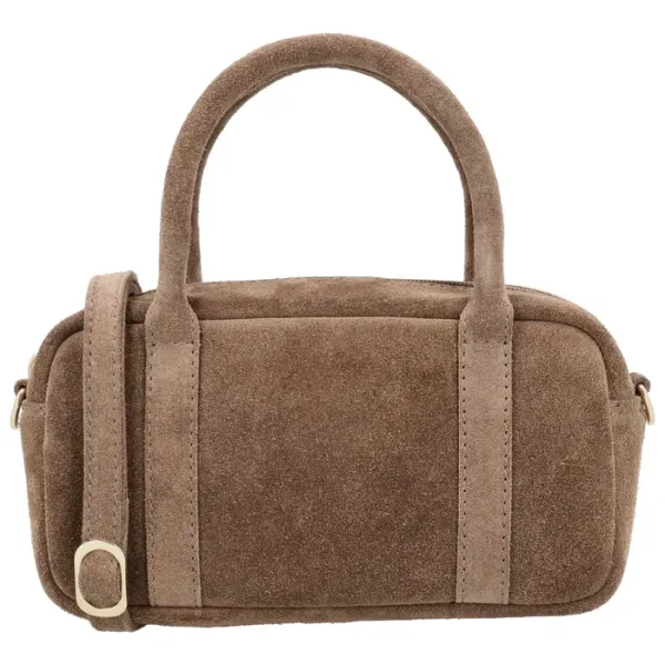 Charm Londen Hand/Schoudertas suéde Sevilla Donkertaupe