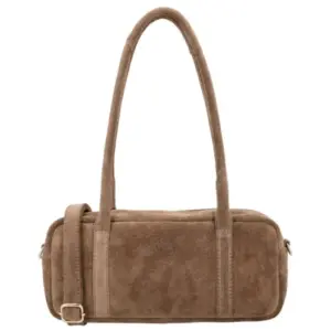 Charm Londen Hand/Schoudertas suéde Sevilla Donkertaupe