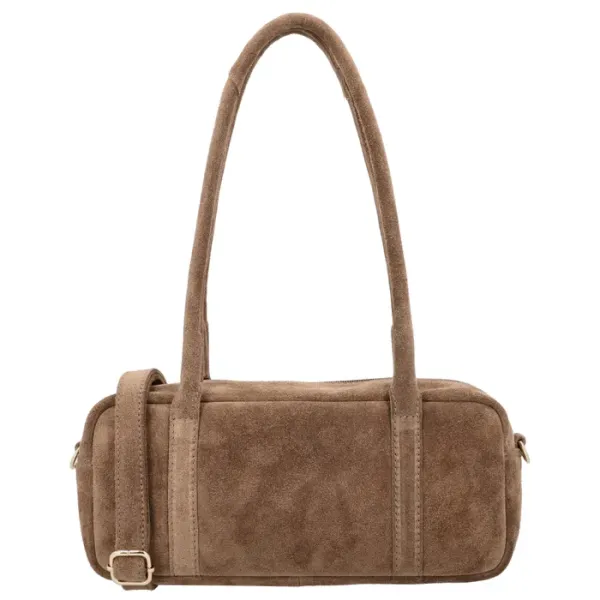 Charm Londen Hand/Schoudertas suéde Sevilla Donkertaupe