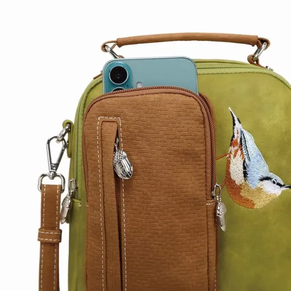 Hi-Di-Hi Hand/Schoudertas Little Climber L.Green/Cognac - Afbeelding 3