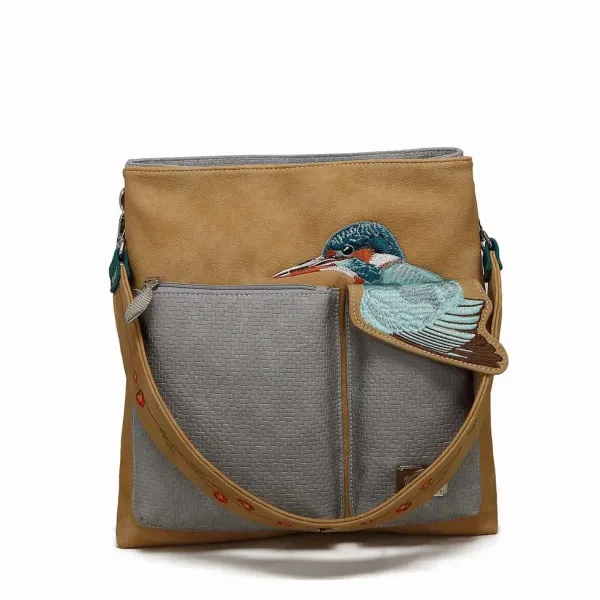 Hi-Di-Hi Schoudertas King Shopper Peach/L.Grey - Afbeelding 2