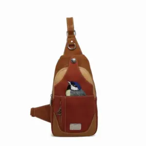 Hi-Di-Hi Schoudertas Carol Cognac/Rood