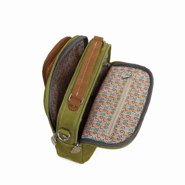 Hi-Di-Hi Hand/Schoudertas Little Climber L.Green/Cognac - Afbeelding 2