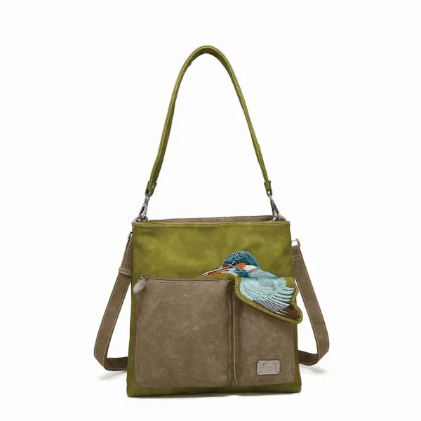 Hi-Di-Hi Schoudertas King Shopper L.Green/Beige
