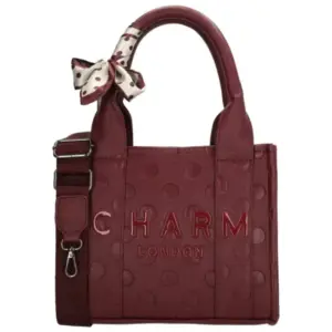 Charm Londen Hand/Schoudertas Bond Avenue Bordeaux Stippen