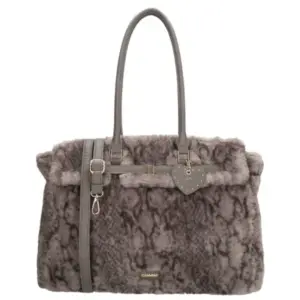 Charm Londen Laptoptas 15.6" Stockholm Grijs Slangenprint.