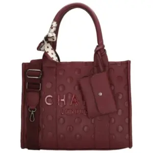 Charm Londen Shopper/Schoudertas Bond Avenue Bordeaux Stippen