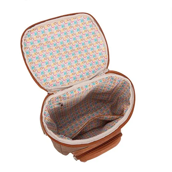 Hi-Di-Hi Hand/Schouder/Rugtas Woods Brown/Orange - Afbeelding 4