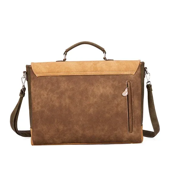 Hi-Di-Hi Laptoptas 16" Busy Bird Bruin/Beige - Afbeelding 4