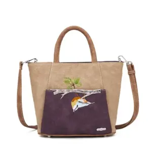 Hi-Di-Hi Hand/Schoudertas Flip Beige/Purple
