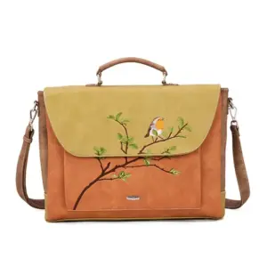 Hi-Di-Hi Laptoptas 16" Busy Bird Oranje/Groen