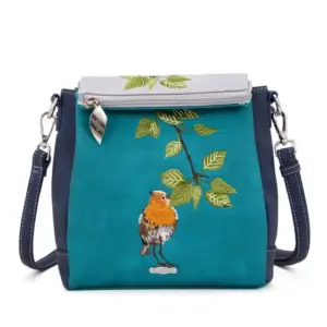 Hi-Di-Hi Schoudertas Tweet Teal/Grey