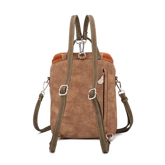Hi-Di-Hi Hand/Schouder/Rugtas Woods Brown/Orange - Afbeelding 5