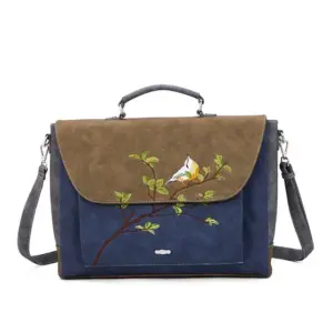 Hi-Di-Hi Laptoptas 16" Busy Bird Blauw/Groen
